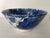Large Vintage Mexican Blue and Ivory Talavera Pottery Bowl For Sale - Image 4 of 15