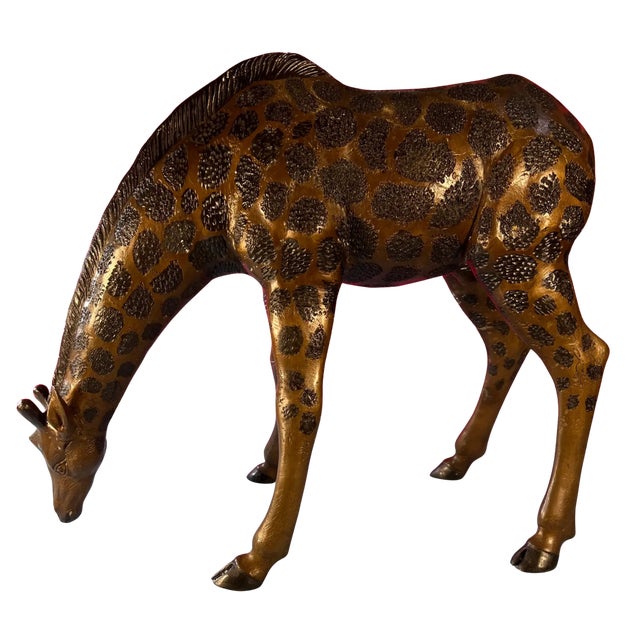 Vintage Bronze Giraffe Sculpture For Sale - Image 10 of 15