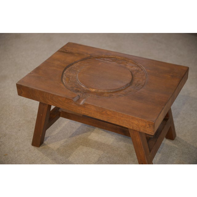 Brutalist Coffee Table in Elm, 1950s For Sale - Image 11 of 12