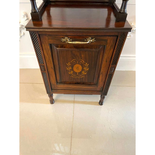 Antique Victorian Rosewood Marquetry Inlaid Coal Box, 1880s For Sale - Image 9 of 16