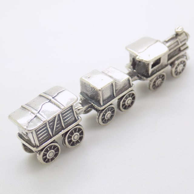 Vintage Italian Handmade Silver Train Figurine, 1980s For Sale - Image 4 of 11