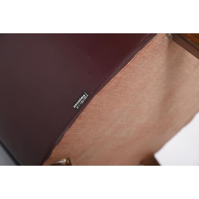 Set of Bordeaux Leather Dining Chairs attributed to Anonima Castelli, Italy, 1950s For Sale - Image 10 of 18