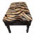 1920s English Mahogany Footstool With Turned Legs and Zebra Pattern Upholstery For Sale - Image 13 of 16