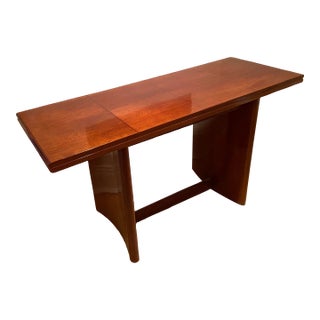 Mid 20th Century Mid Century Art Deco Mahogany Console and Convertible Dining Table For Sale