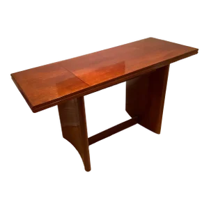 Mid 20th Century Mid Century Art Deco Mahogany Console and Convertible Dining Table