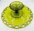 Glass 1950s Pitman-Drietzer Glass Avocado Green Cake Stand "Colony Lace" 14" Plate For Sale - Image 7 of 8