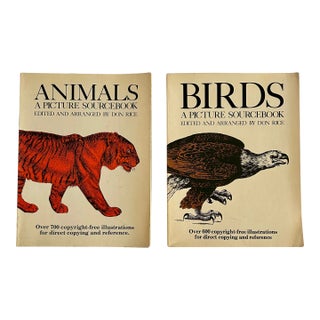Animals and Birds Picture Sourcebooks, First Editions, Don Rice, 1979, Set of 2 For Sale