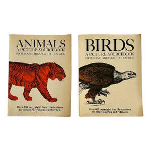 Animals and Birds Picture Sourcebooks, First Editions, Don Rice, 1979, Set of 2