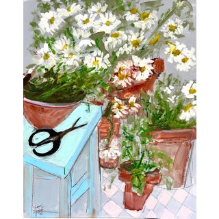 "Daisy Pots" Flower Painting Original Artwork by Shann Spishak For Sale