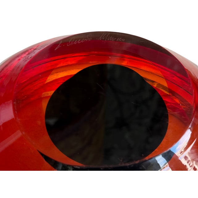 Modern Vintage Murano Sommerso Glass Bowl Signed by Luigi Onesto for Oggetti For Sale - Image 3 of 6