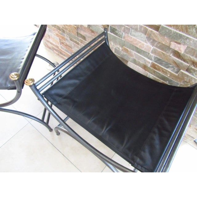 Metal Mid-Century Empire Style Italian Stools, 1968, Set of 2 For Sale - Image 7 of 11