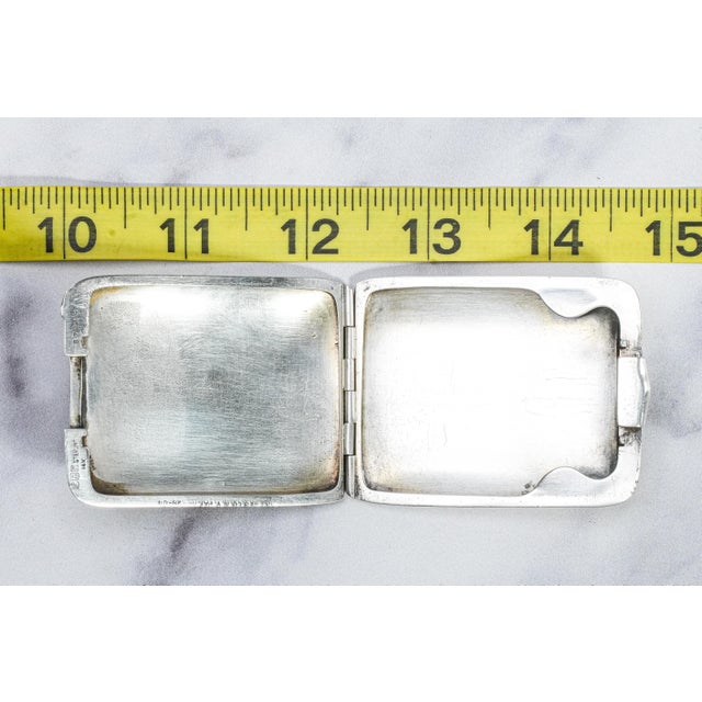 1920s Art Deco Engine Turned Antique Gorham Sterling Silver 14k Gold Matchbook Holder Case Matches Vesta Tobacciana For Sale In New York - Image 6 of 16