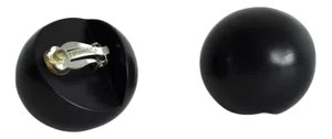 Spherical Black Ear-Clips in Ebony from Monies, Denmark, 2000s, Set of 2