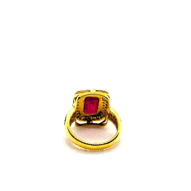 Late 20th Century Bochic “Orient” Vintage Yellow Sapphire & Diamond Ring Set In 18K Gold & Silver For Sale - Image 5 of 17