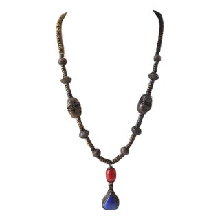Vintage Tribal Lapis & Carnelian Necklace For Sale
