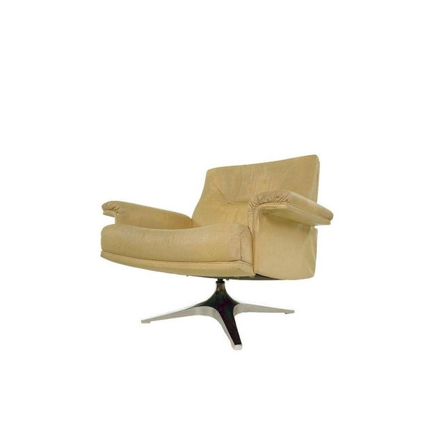 Vintage Swiss DS-35 Armchair in Cream Aniline Leather from de Sede, 1970s For Sale - Image 6 of 11