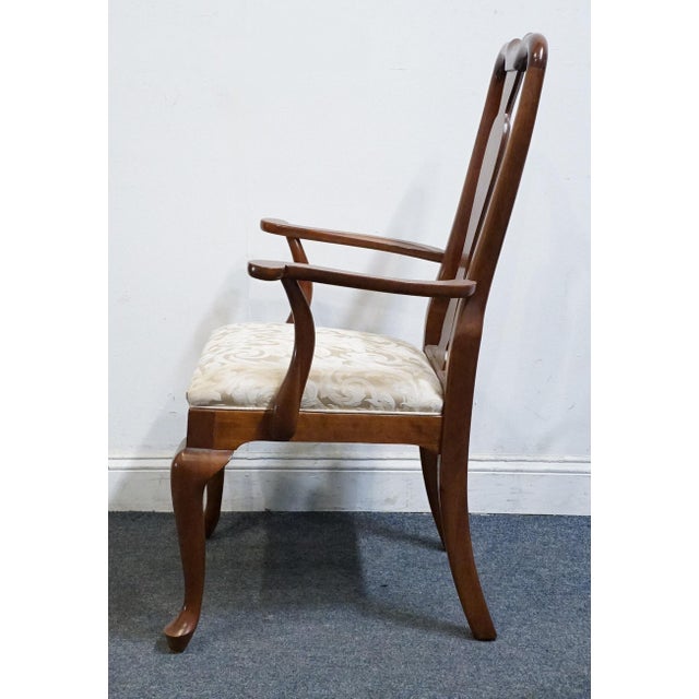 Late 20th Century Ethan Allen Georgian Court Collection Traditional Queen Anne Style Splat Back Dining Arm Chair 11-6400a For Sale - Image 5 of 11