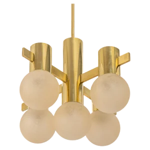 Stunning Sciolari Brass Chandelier, Italy, 1960s