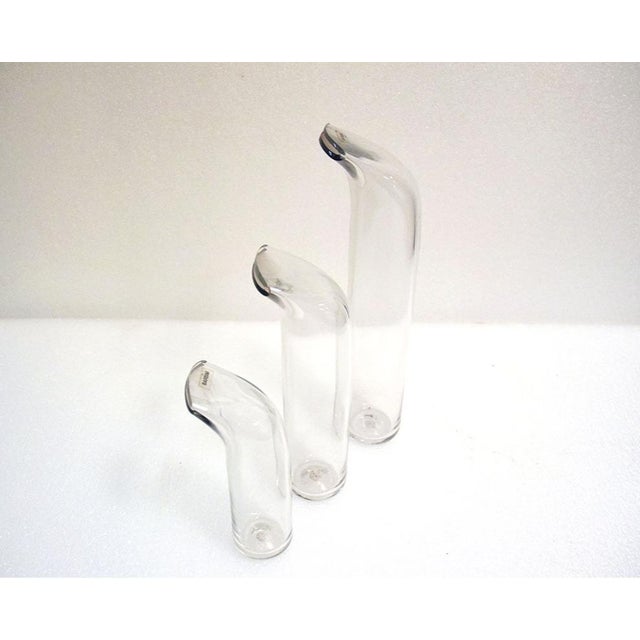 Alfredo Barbini Murano rare complete set of Fischietti vases from the 1970s. Made of clear blown glass in various heights,...