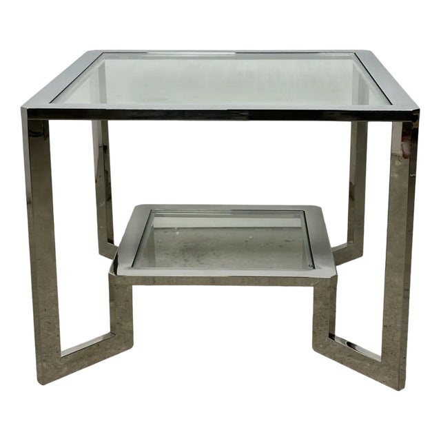Chromed Metal Coffee Table / End Table, 1980s For Sale