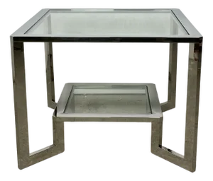 Chromed Metal Coffee Table / End Table, 1980s
