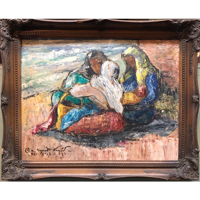 Risa Propst Kraid (Romanian - Israeli, 1894-1983) Jewish Israeli Woman artist. enigmatic picture of either women...