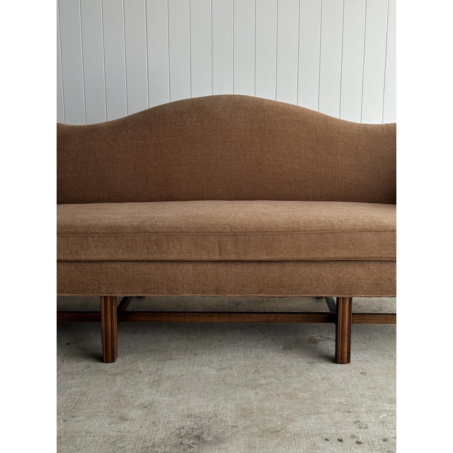 Vintage Chippendale-Style Camelback Sofa For Sale - Image 4 of 17