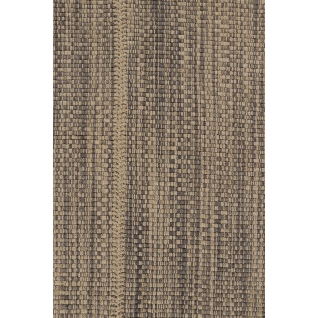Rug & Kilim’s Contemporary Kilim, Beige with Gray Textural Stripes For Sale In New York - Image 6 of 9