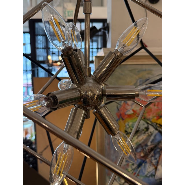 Black Hudson Valley Lighting Roundout Nine-Light Chandelier For Sale - Image 8 of 12