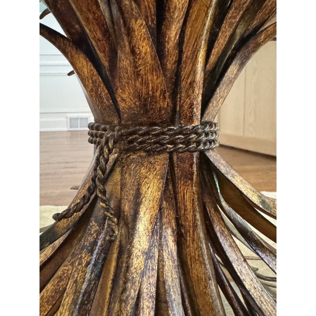 Gold Vintage Italian Gilt "Sheaf of Wheat" Coffee Table For Sale - Image 8 of 8