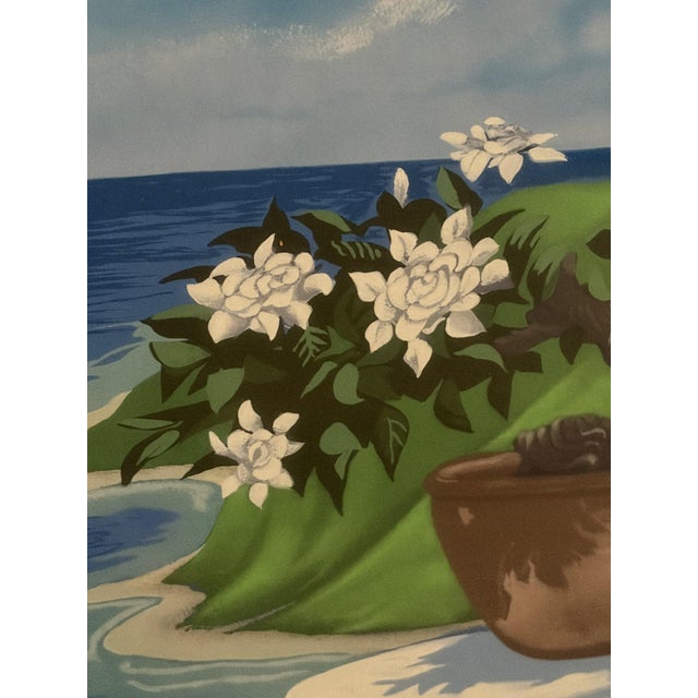 Late 20th Century John Kiraly Signed Limited Edition Serigraph 167/300, Tropical Island Doorway, Framed For Sale - Image 5 of 7