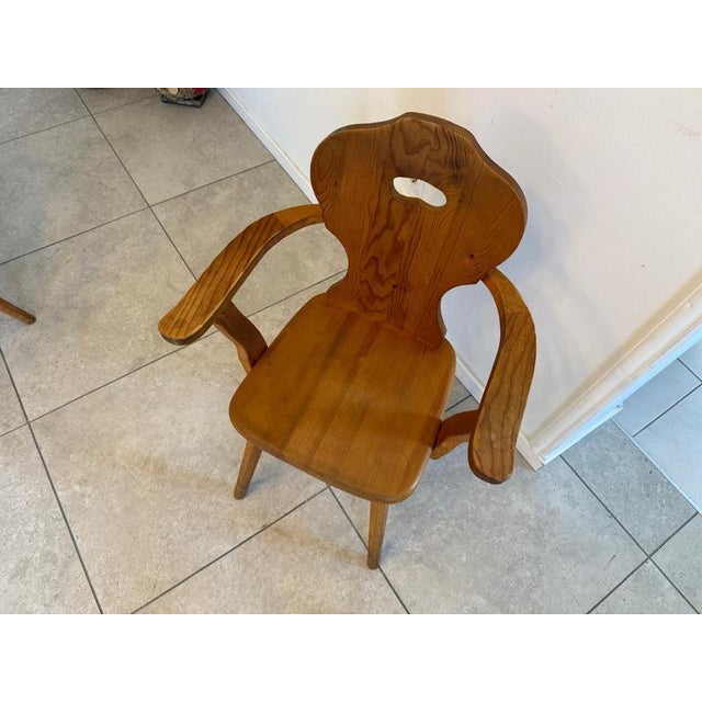 Rustic Farmhouse Armchair in Wood For Sale - Image 16 of 17