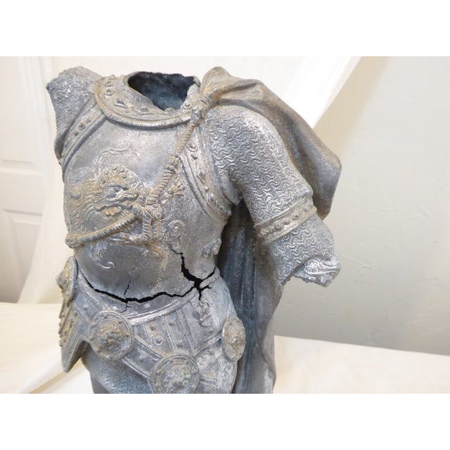 Renaissance Antique Metal Sculpture of Knight For Sale - Image 3 of 4