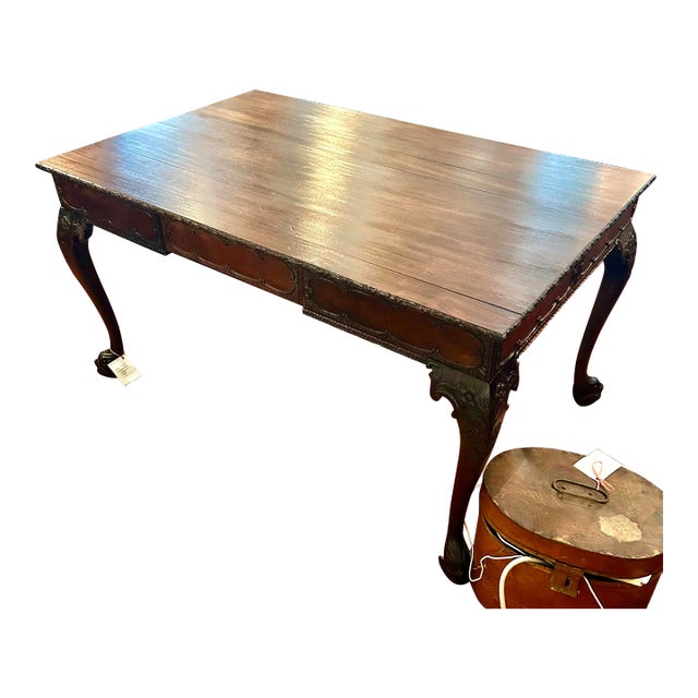 Finely Carved, Large Georgian Style Writing Desk For Sale