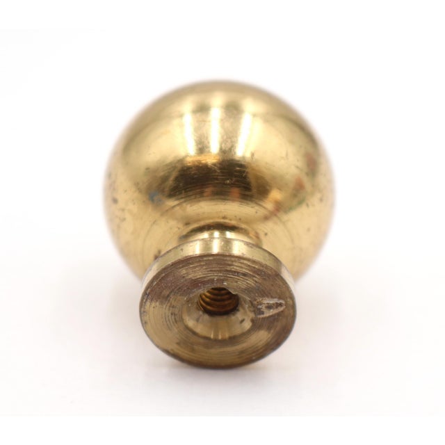 Modern Reclaimed 0.875 In. Polished Brass Ball Cabinet Drawer Knob For Sale - Image 3 of 3