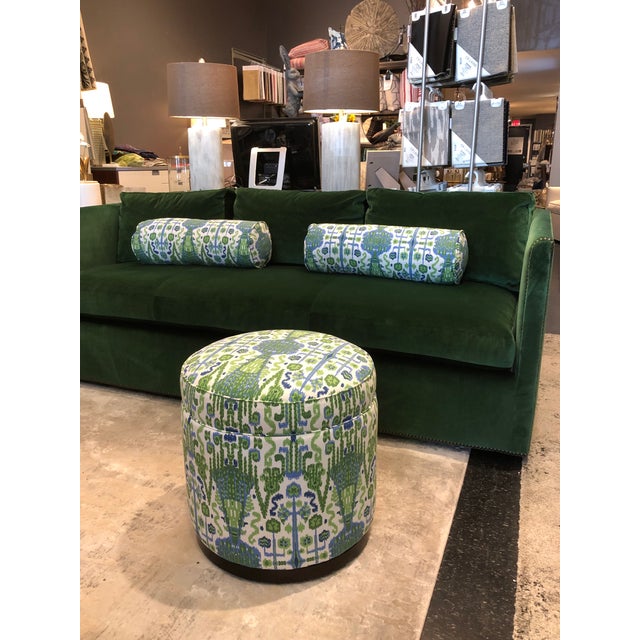 Highland House Emerald Green Velvet Sofa | Chairish