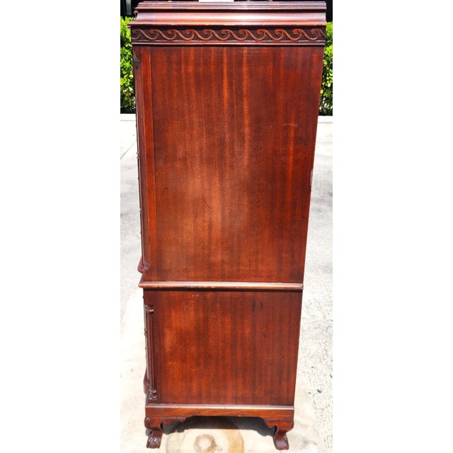 Antique Georgian Flame Mahogany Block Front Highboy Dresser For Sale - Image 10 of 18