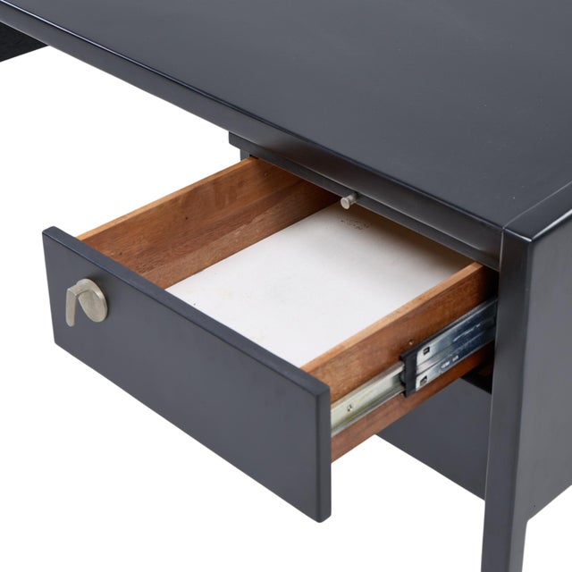 Jens Risom Mid Century Ebonized Walnut Desk For Sale - Image 12 of 14