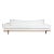 Mid Century Tuxedo Sofa in White Boucle For Sale