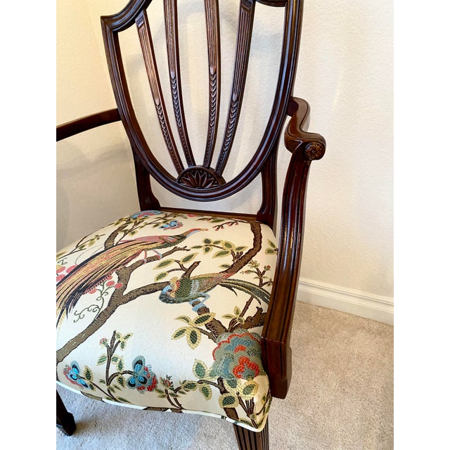 Late 20th Century Baker Historic Charleston Collection Set of Eight Carved Shield-Back Chairs For Sale - Image 11 of 18