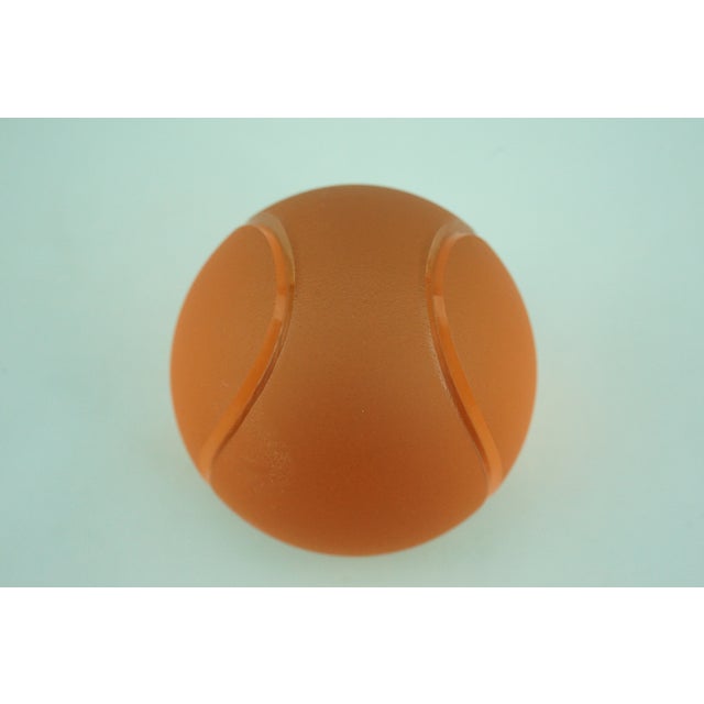 Orange Sandblasted Murano Glass Tennis Balls Paperweights from La Murrina, Italy, 1970s, Set of 2 For Sale - Image 16 of 18
