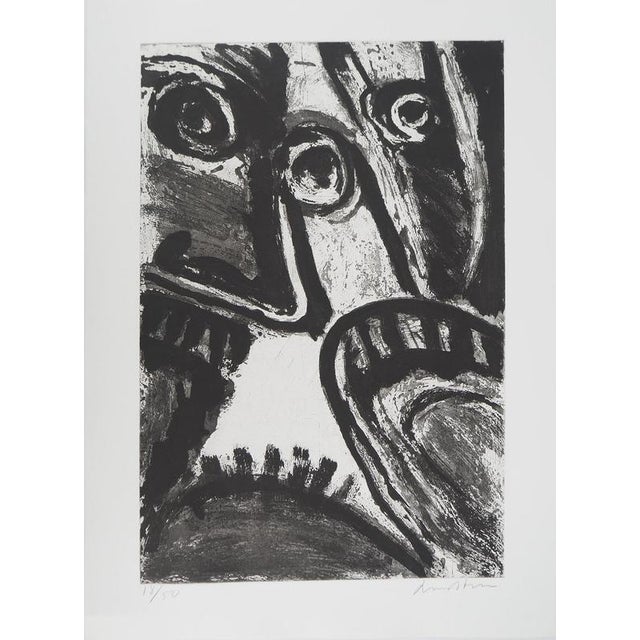 Black Bengt Lindstrom, The African Mask, Engraving For Sale - Image 8 of 8