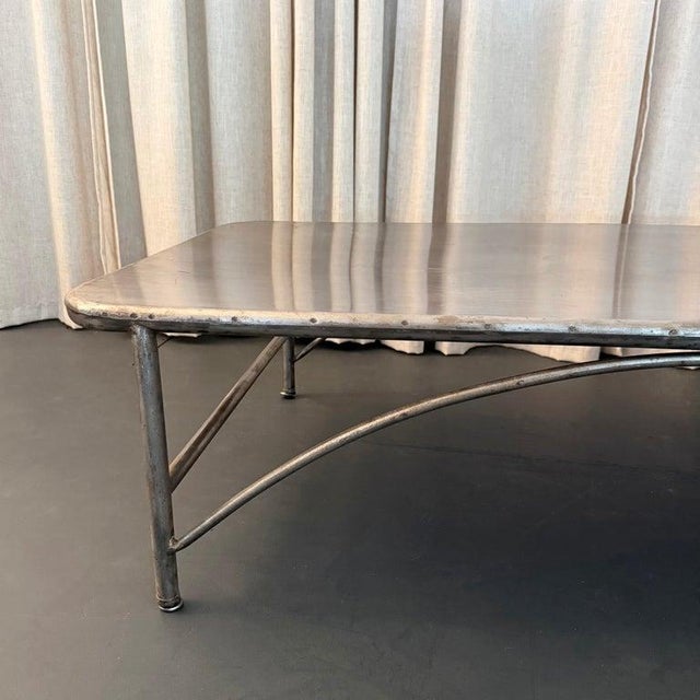 Gray Early 20th Century Industrial Brushed Steel Infirmary Bed Chaise Longue For Sale - Image 8 of 10