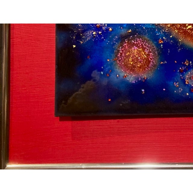 Metal "Birth of the Cosmos" Original Painting, Framed. For Sale - Image 7 of 9