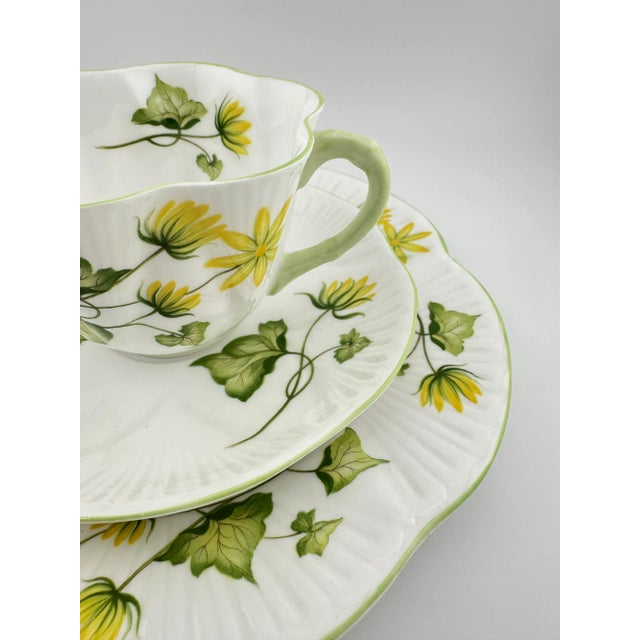 Ceramic Shelley Cenandine Trio Dainty Shape, Vintage English Bone China 3 Piece Tea Set For Sale - Image 7 of 8