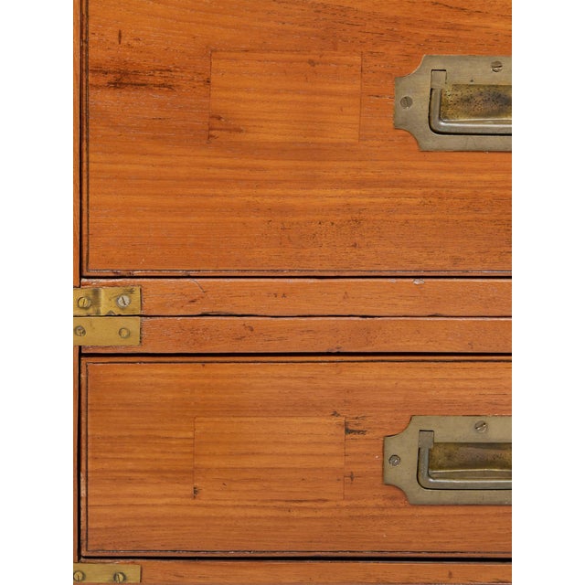 Wood 19th Century Victorian Campaign Chest of Drawers For Sale - Image 7 of 11