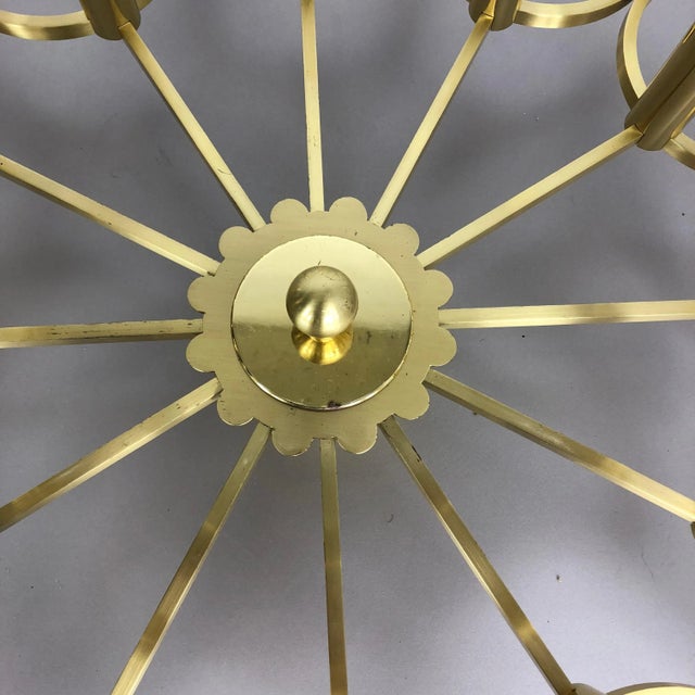 Gigantic Brass 24 Bulb Flush Mount Ceiling Light in the style of Stilnovo, Italy, 1960s For Sale - Image 12 of 18