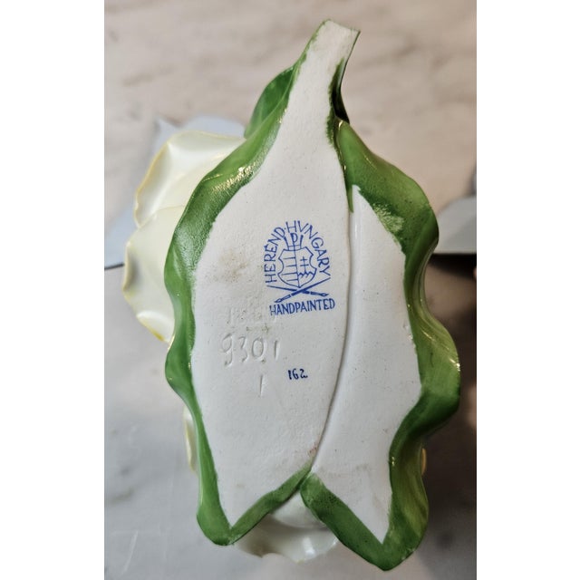 1980s 2 Beautiful Herend Butterfly and Flower Figurines For Sale - Image 16 of 17