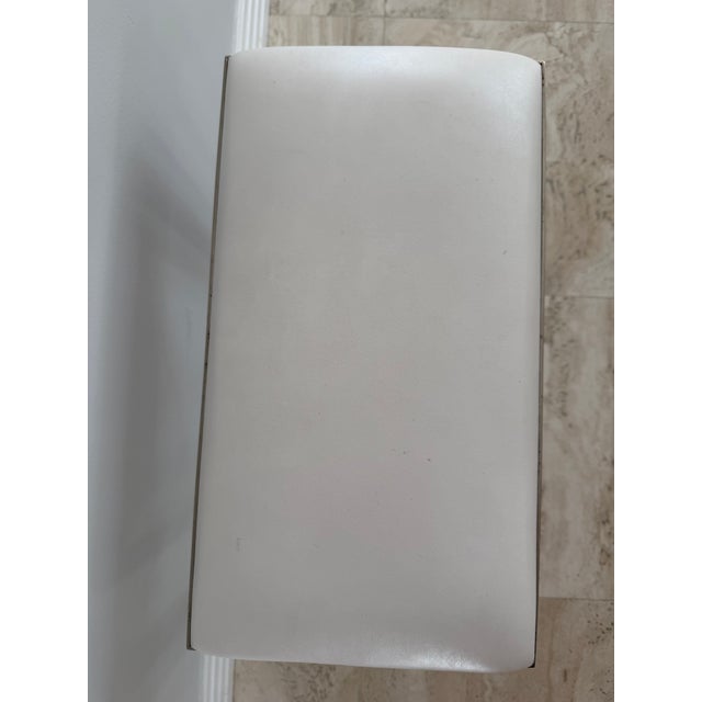 2010s Waterworks Easton Stool Nickel Finish White Vinyl Seat For Sale - Image 5 of 5