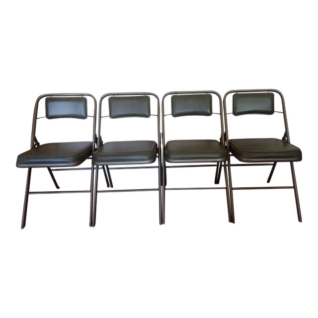 Mid 20th Century Vintage Samsonite Folding Chairs - Set of 4 For Sale